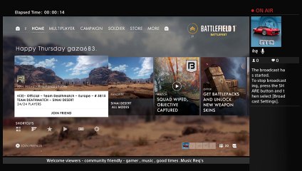 🔥 Live PS4 Broadcast: Hard Playthrough of BF1 Single Player Story Mode