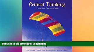 READ  Critical Thinking: A Student s Introduction  PDF ONLINE