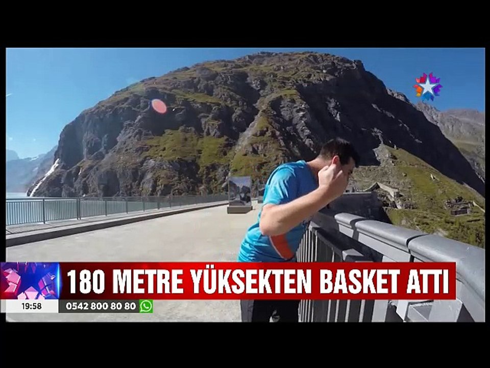 180 Metre yüksekten basket attı sevinçten çıldırdı