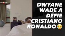 Au saut du lit, Cristiano répond à un défi lancé par le basketteur Dwyane Wade pour une campagne publicitaire. C'est parti !