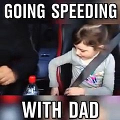 Papa Drive Car Faster I Will Not Tell Mom See Little Girl Happiness