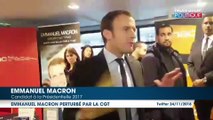 Emmanuel Macron perturbé par des syndicalistes à sa première séance de dédicace