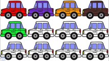 Learning Colors with Street Vehicles Cars Taxi Coloring - Coloured Cars Learn Colors in English