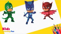 PJ Masks - Catboy And Owlette, Gekko Coloring Pages Learn Colors Learning Videos for Kids