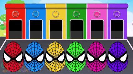 New #Surprise #Eggs for #Kids - Rainbow Spiderman Eggs | Learning Colours with #Masha and #Dora #4