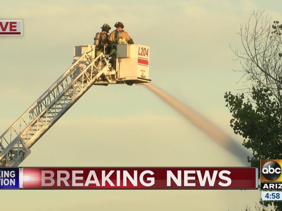 Firefighters battling flames in Gilbert