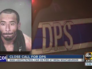 Man tries to set DPS car on fire