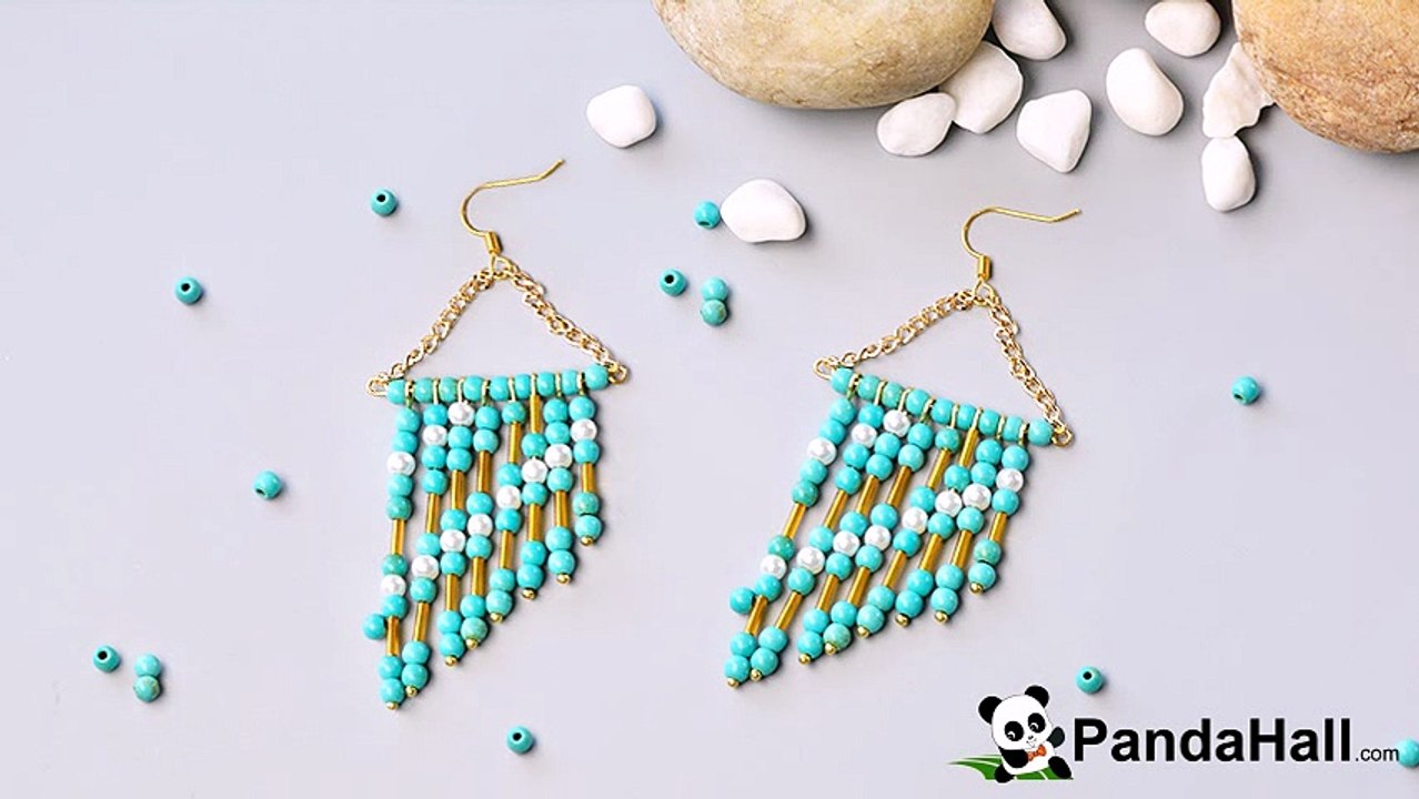 Vidéo 47 Tutoriel comment faire boucles d'oreilles chandelier avec perles turquoise