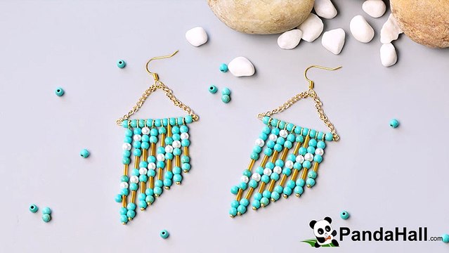 Vidéo 47 Tutoriel comment faire boucles d'oreilles chandelier avec perles turquoise