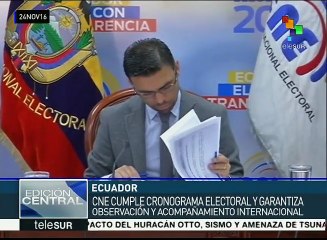 Ecuador: CNE aprueba plan de observación y acompañamiento electoral
