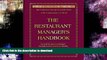 FAVORITE BOOK  The Restaurant Manager s Handbook: How to Set Up, Operate, and Manage a