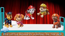 5 Paw Patrol Puppies Jumping on the bed - Five little monkeys paw patrol puppies jumping on the bed