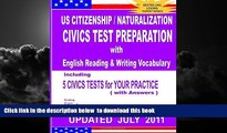 Read books  US Citizenship / Naturalization CIVICS TEST PREPARATION with English Reading   Writing
