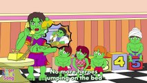 Five Little HULKs Jumping on the bed Nursery Rhyme | Parody Finger Kids Song