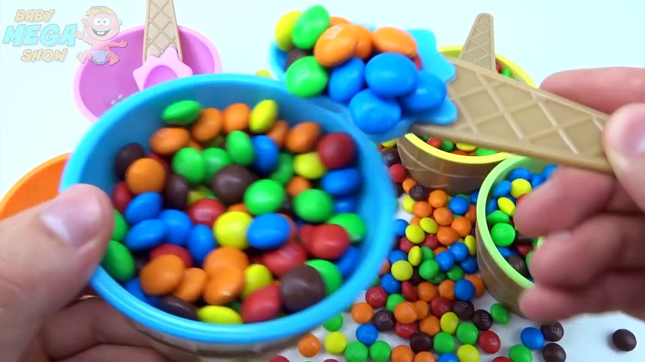 Cups Candy Skittles M&Ms Ice Cream Masha and The Bear Toys Collection Learn Colors for Children