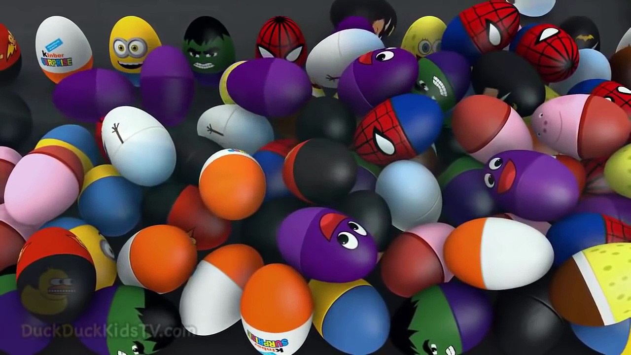 Learn Colors with Surprise Eggs Inside Out Minions Frozen My Little Pony Mermaid, Spiderman #6