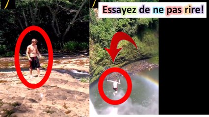 Ce type saute d'une falaise dans une riviere - le fou - chutes - MDR