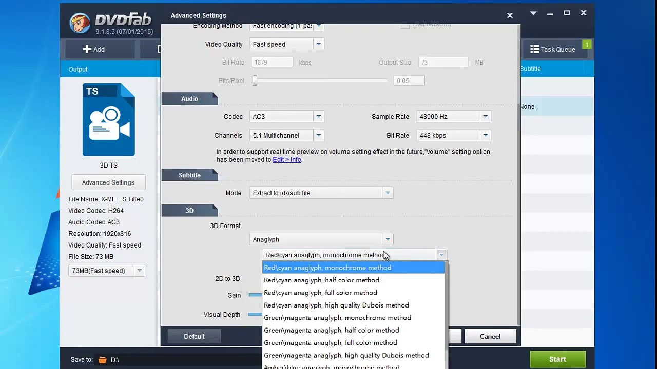 How to rip Blu ray to 3D TS with DVDFab