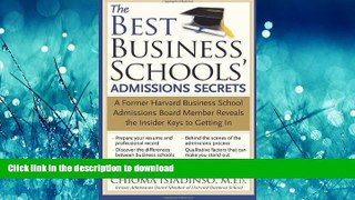 FAVORITE BOOK  The Best Business Schools  Admissions Secrets: A Former Harvard Business School