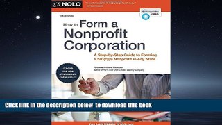 Best books  How to Form a Nonprofit Corporation (National Edition): A Step-by-Step Guide to