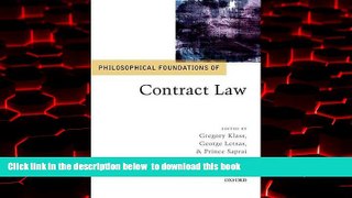 liberty books  Philosophical Foundations of Contract Law (Philosophical Foundations of Law) READ