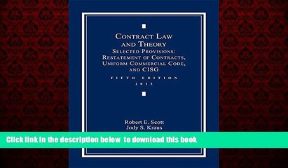 Read book  Contract Law and Theory: Selected Provisions: Restatement of Contracts and Uniform