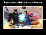 Superman vs Batman vs Spiderman fighting with sword