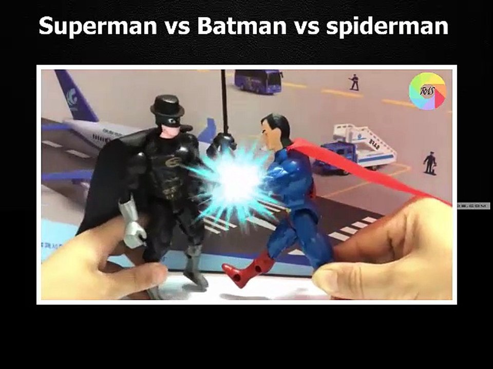 Superman vs Batman vs Spiderman fighting with sword