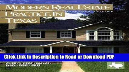 Read Modern Real Estate Practice in Texas (Modern Real Estate Practice in Texas, 11th ed) Ebook