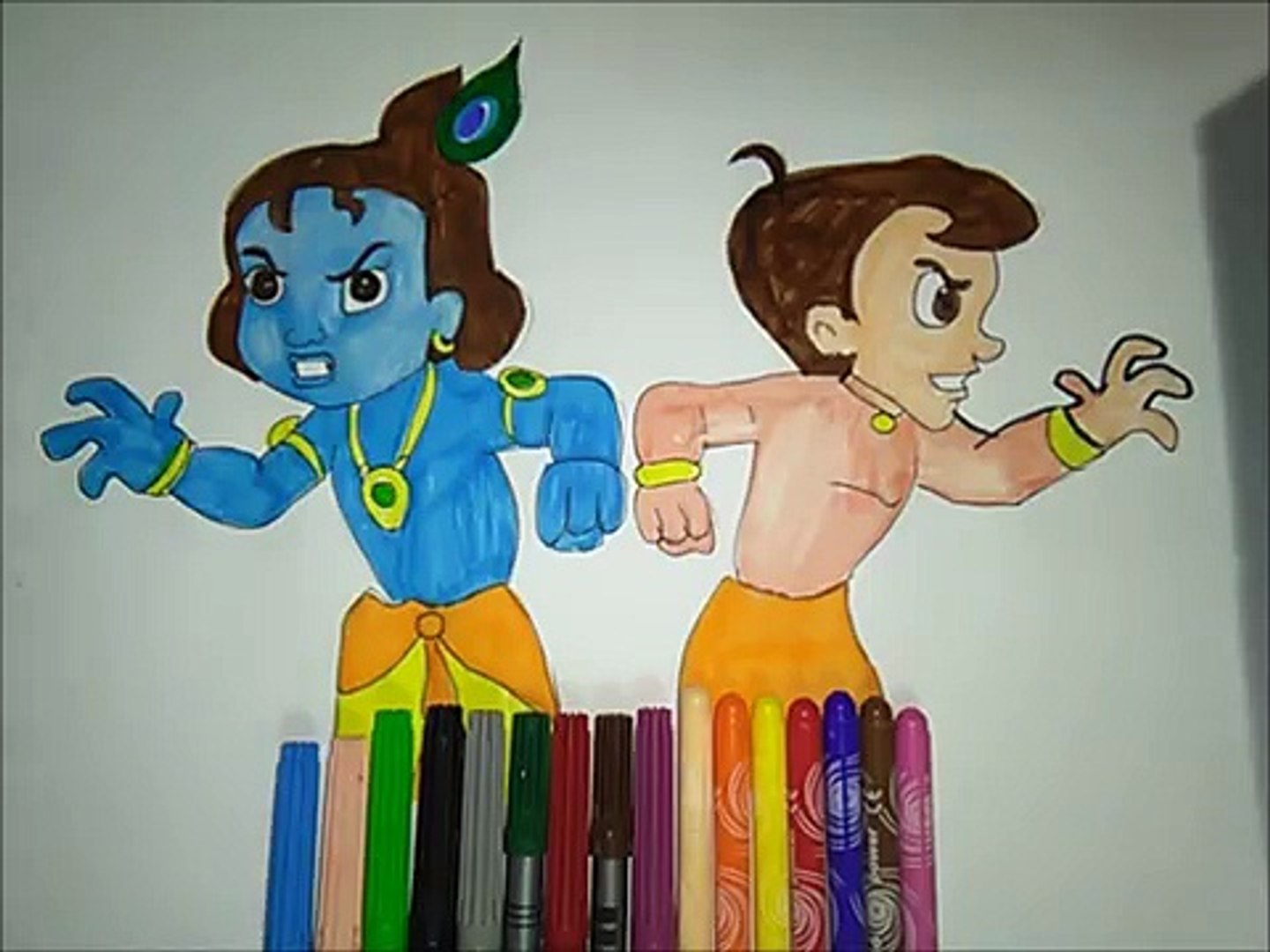 Chhota Bheem cartoon and Little krishna coloring page for kids - video  Dailymotion