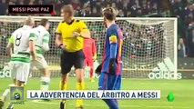 Lionel Messi calmó la actitud de Luis Suárez y Neymar en Celtic Park