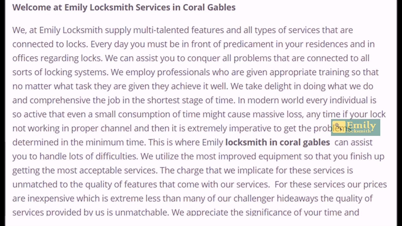 Commerical Locksmith Coral Gables | Call Now (305)714-0310