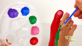 Learn Colors with Body Paint _ Toes and Nursery Rhymes for Kids