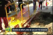 Miraflores: malestar de vecinos por problemas en tubería de desagüe