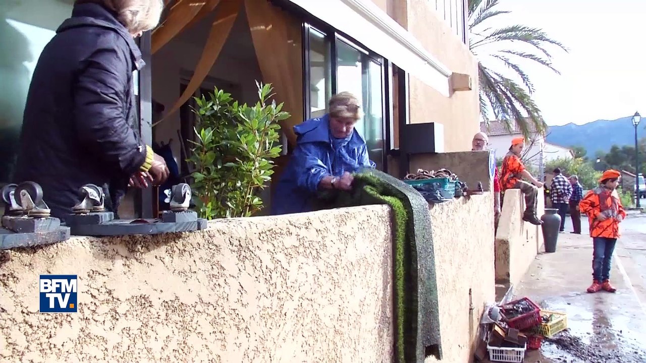 Corse: Après les intempéries les habitants nettoient les dégâts
