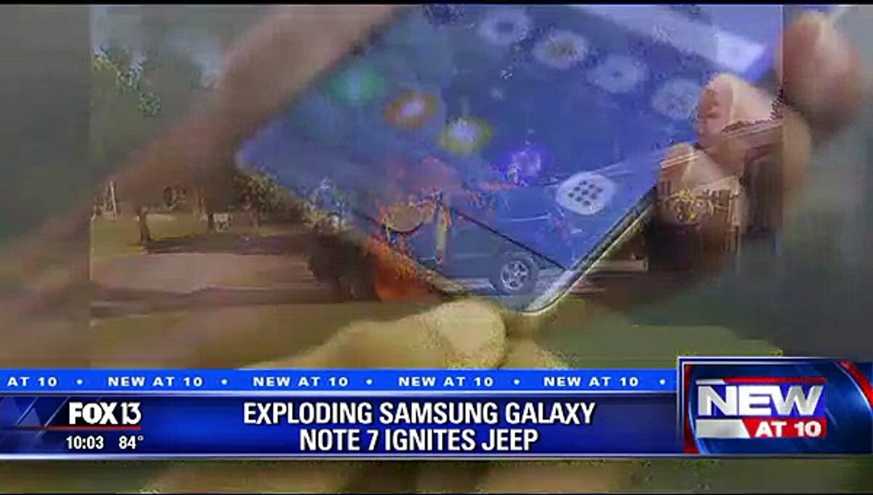 Un Galaxy Note 7 explose dans une Jeep