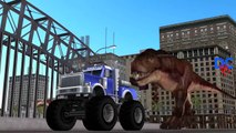 Monster Truck Vs Dinosaurs Fighting | Dinosaurs Cartoons for Children | Sharks Dinosaurs Fighting