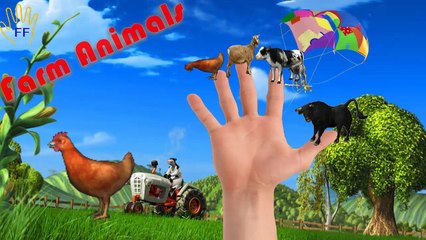 Learn Farm Animals Finger Family Nursery Rhymes | Farm Animals Cow Hen Buffalo Finger Family