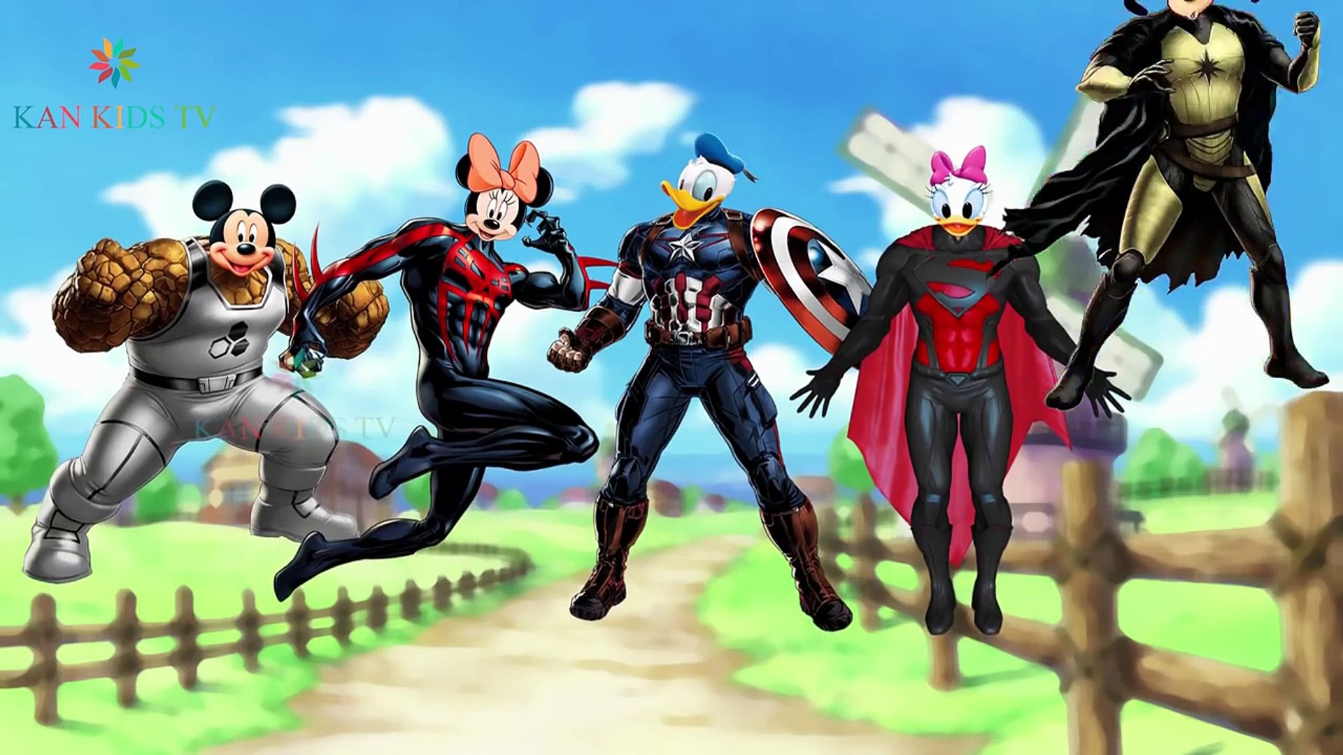 ⁣Mickey Mouse Captain America Superman Spiderman Finger Family Songs | Nursery Rhymes Lyric & Mor