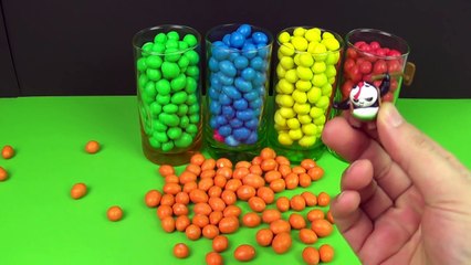 Learn Colours with M&Ms Chocolate Candy Surprise Toys Kung Fu Panda Shopkins Spongebob Tom & Jerry