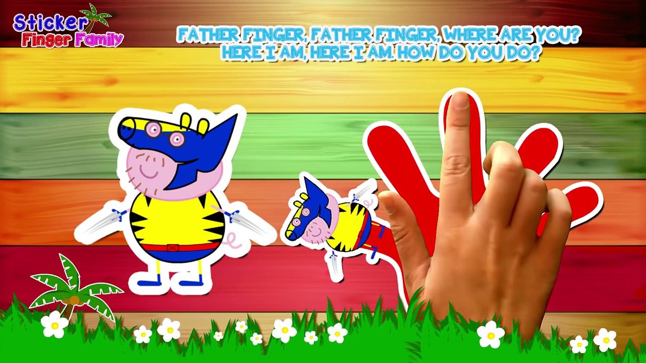 Peppa Pig Wolverine Sticker Finger Family Nursery Rhymes By Sticker Song