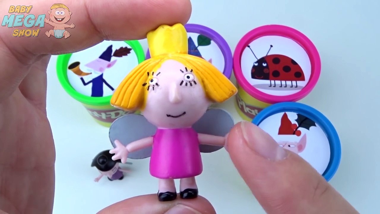 Сups Surprise Toys Play Doh Clay Ben and Holly Collection Rainbow Learn Colours in English