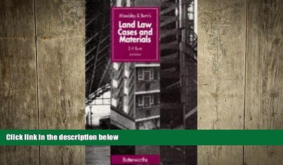 READ THE NEW BOOK Maudsley and Burn s Land Law: Cases and Materials E. H. Burn TRIAL BOOKS