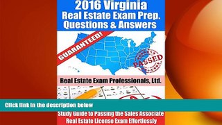 READ THE NEW BOOK 2016 Virginia Real Estate Exam Prep Questions and Answers: Study Guide to