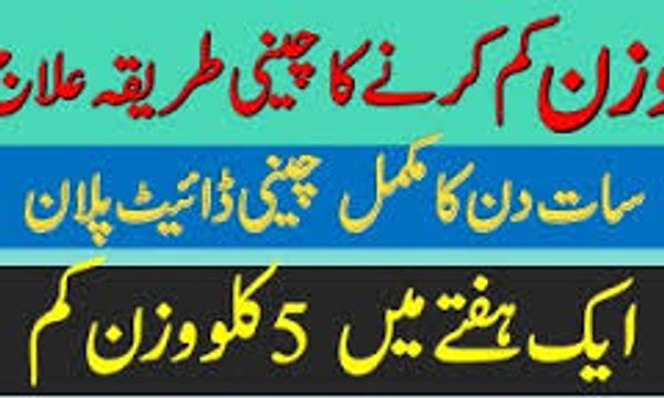Chinese Weight Losing Diet plane | Losing Weight | Weight Loss Tips In Urdu