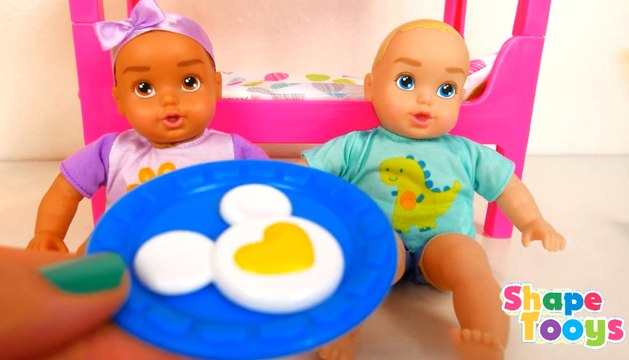 Kids Toys Baby Doll Bunk Beds Playing on the Slide Feeding Time and Bed Time