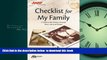 Buy NOW Sally Balch Hurme ABA/AARP Checklist for My Family: A Guide to My History, Financial Plans