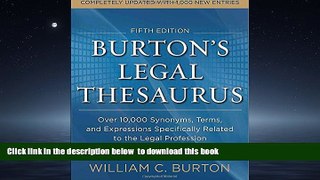 Buy NOW William Burton Burtons Legal Thesaurus 5th edition: Over 10,000 Synonyms, Terms, and