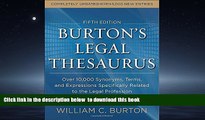 Buy NOW William Burton Burtons Legal Thesaurus 5th edition: Over 10,000 Synonyms, Terms, and