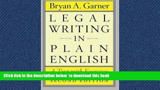 Buy Bryan A. Garner Legal Writing in Plain English, Second Edition: A Text with Exercises (Chicago